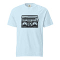 Social Blindspot Retro Boombox Tee (Blue + Black Print)