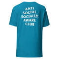 Anti-Social Socially Aware Club Tee (Aqua + White Print)